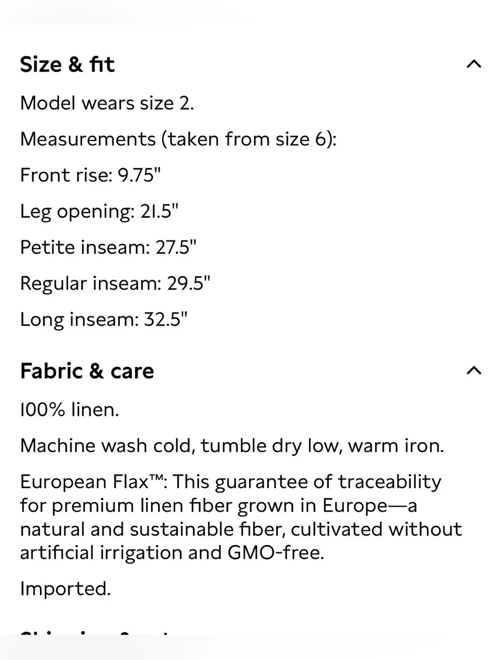 Banana Republic information above